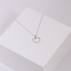 Joanli Nor - Aida - Silber Halskette mit 33 mm Herzanhänger - 245 003
